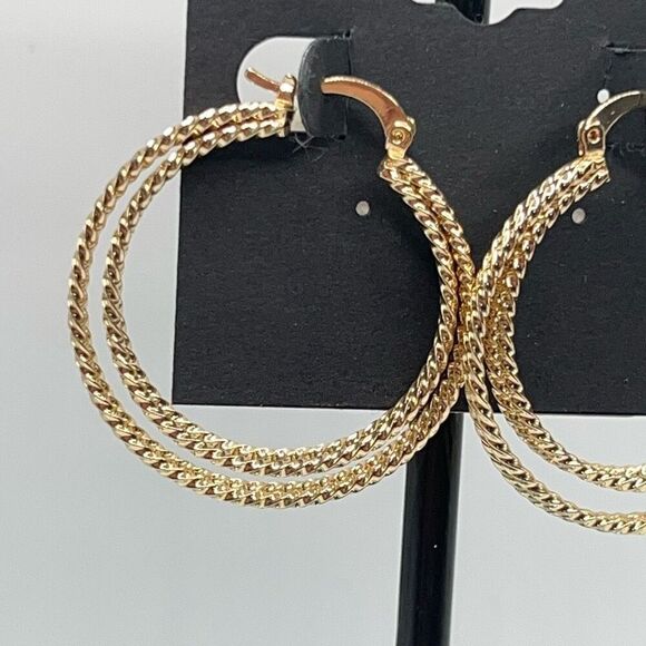 G by Gennaro Gold Triple Strand Hoop Earrings $16ea / 3 for $25 - Picture 1 of 5